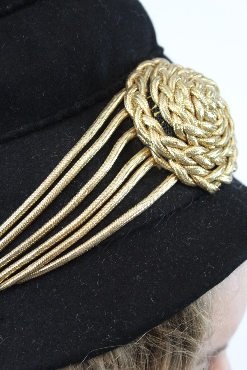 1940s turban hat wool gold bullion high profile image 4