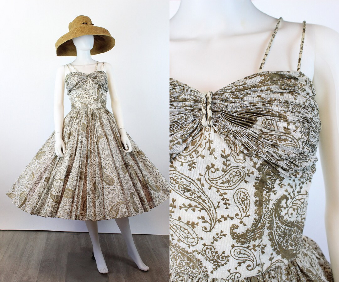 1950s Red Soutache Lace Dress by Junior Theme | XS/S
