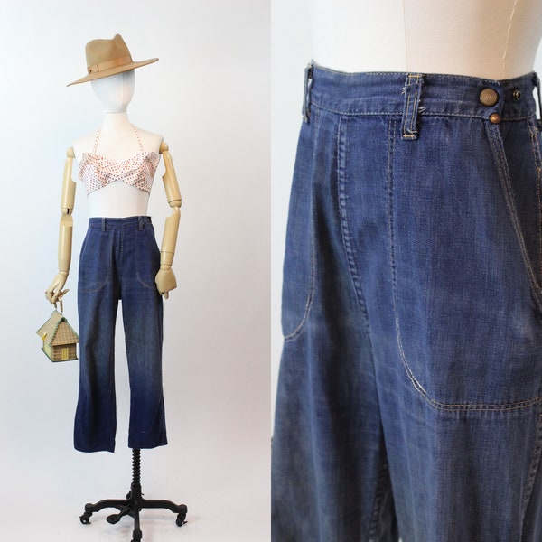 1940s 1950s jeans DENIM workwear xs | new spring summer