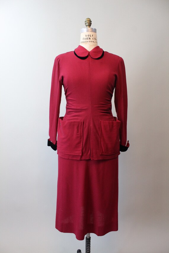 Vintage Buttoned Top & Skirt Set