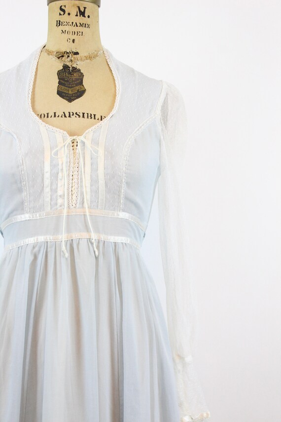 1970s Gunne Sax CORSET blue maxi dress xxs | new spri… - Gem