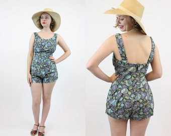 1950s one piece swim suit | Rose Marie Reid romper | small - medium