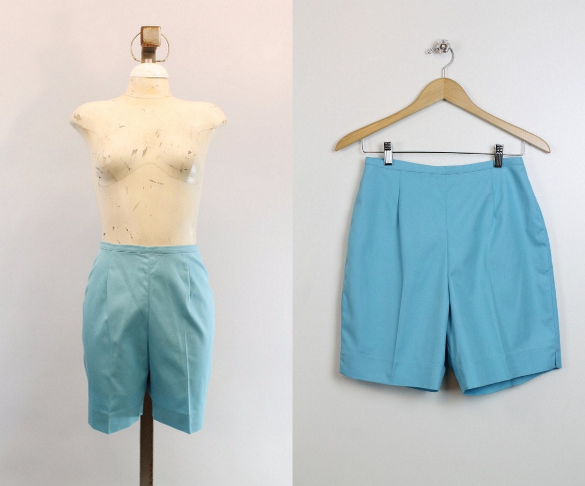1960s Cotton Shorts Small Vintage High 
