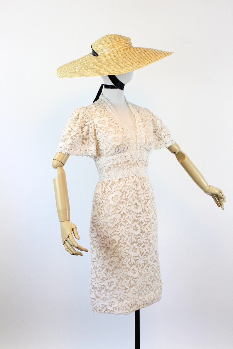 1970s VICTOR COSTA lace wedding dress xs new spring summer image 7
