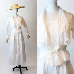 ANTIQUE 1910 cotton lace blouse small | new spring summer