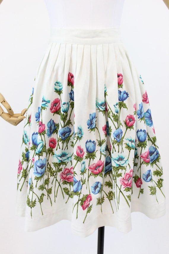 1950s John Wolf anemone cotton skirt xs | vintage… - image 6