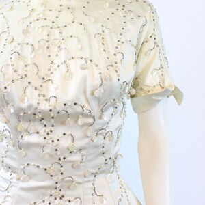 1950s RARE Ceil Chapman rhinestone beaded dress xs new winter image 3