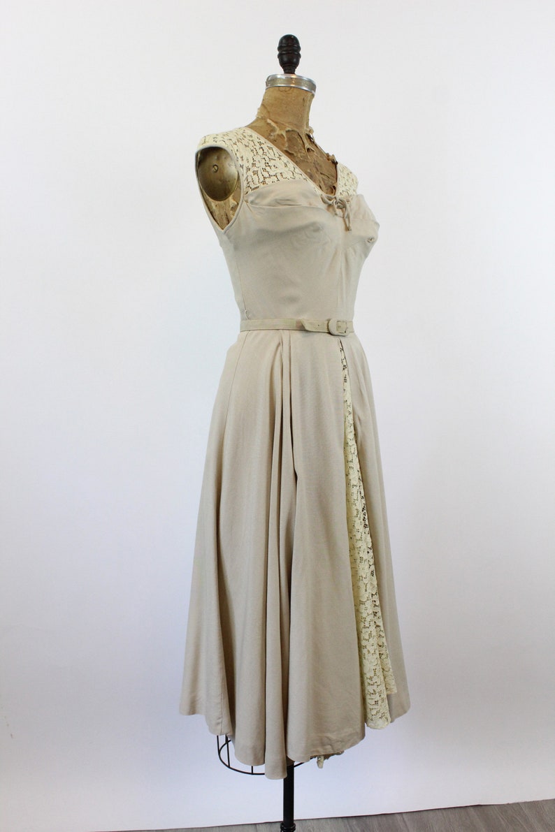 1940s LINEN and LACE dress small new spring summer summer image 7