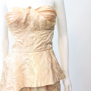 1950s strapless nude cocktail dress xs | new fall