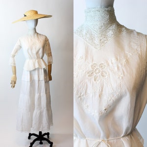EDWARDIAN lingerie eyelet lace blouse xs small | new spring summer
