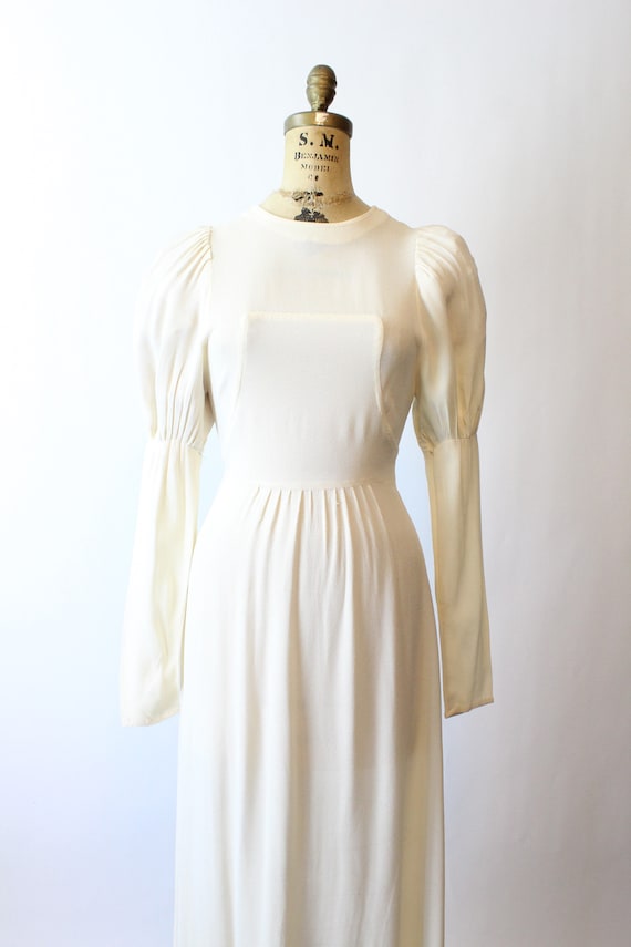 1970s RADLEY Ossie Clark moss crepe maxi dress xs… - image 3