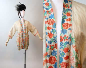 1920s SILK pongee KIMONO robe all sizes | new winter