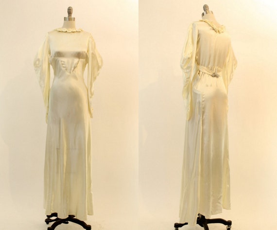 1930s wedding dress liquid satin xs | vintage wedd
