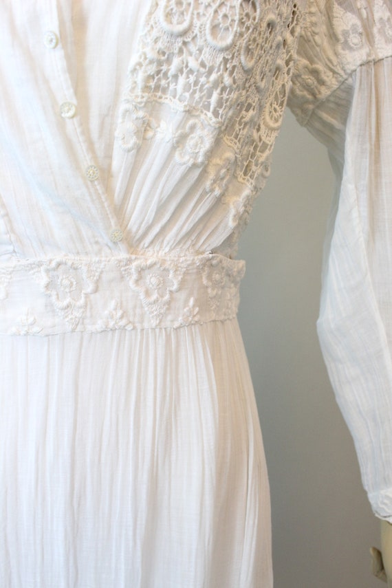 1910 ANTIQUE cotton lace edwardian lingerie dress… - image 7