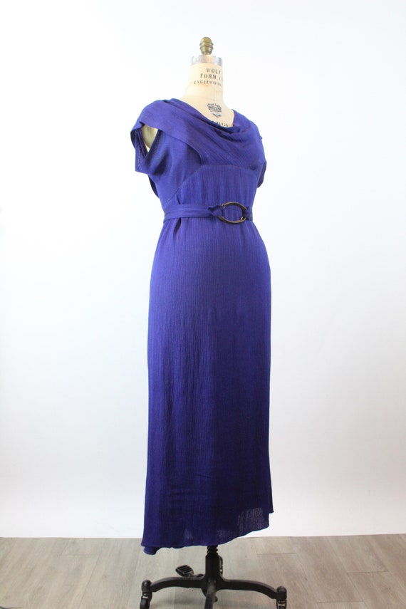 1930s PURPLE LAME rayon gown dress large | new wi… - image 2