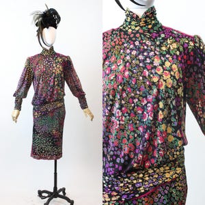 1980s LEONARD OF PARIS dropwaist silk jersey dress small medium | new fall winter