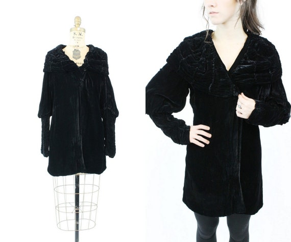1920s silk velvet jacket xs small | vintage jacket