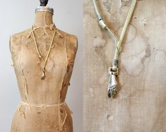 1980s gold HAND and LASSO belt necklace  | new fall