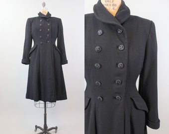 1940s PRINCESS wool double breasted coat small | new fall