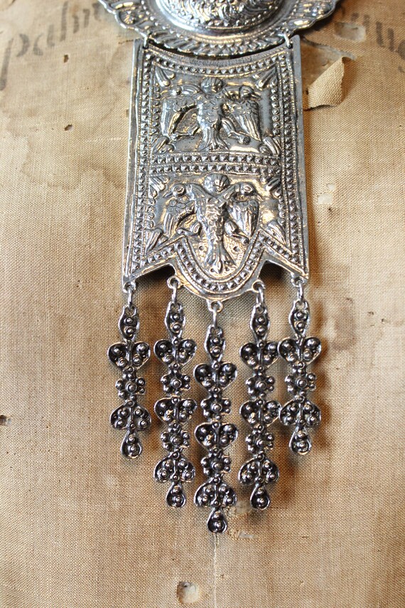 1970s SILVER RUNWAY statement  MASSIVE necklace |… - image 5