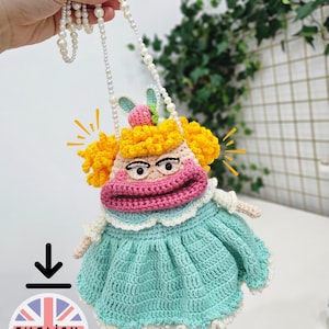 Crochet Sausage Lip Baby Bag Pattern - Lustige Neuheit Geldbörse Amigurumi PDF - Kawaii Häkelanleitung für Geschenk - Instant Download - Handmade Bag