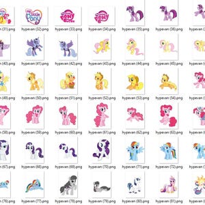 90 My Little Pony PNG - Pastell Pony Clipart, digitale Einhorn Aufkleber, Kawaii Pony Download für Kinder, zum Basteln & Plannen