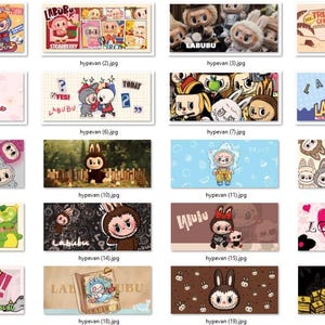 32 PNG Labubu & Friends Wallpaper Pack | Kawaii Pop Mart Monster Cute Cartoon Digital Stickers | Scrapbooking, Planner, Journal Download