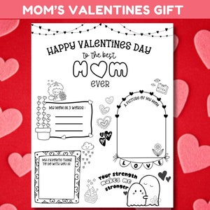 Mamas Valentinstag Malvorlage - Ich liebe meine Mutter Valentinstag Karte - beste Mutter überhaupt - san Valentin - Mama te amo - Kinder Geschenk für Mama