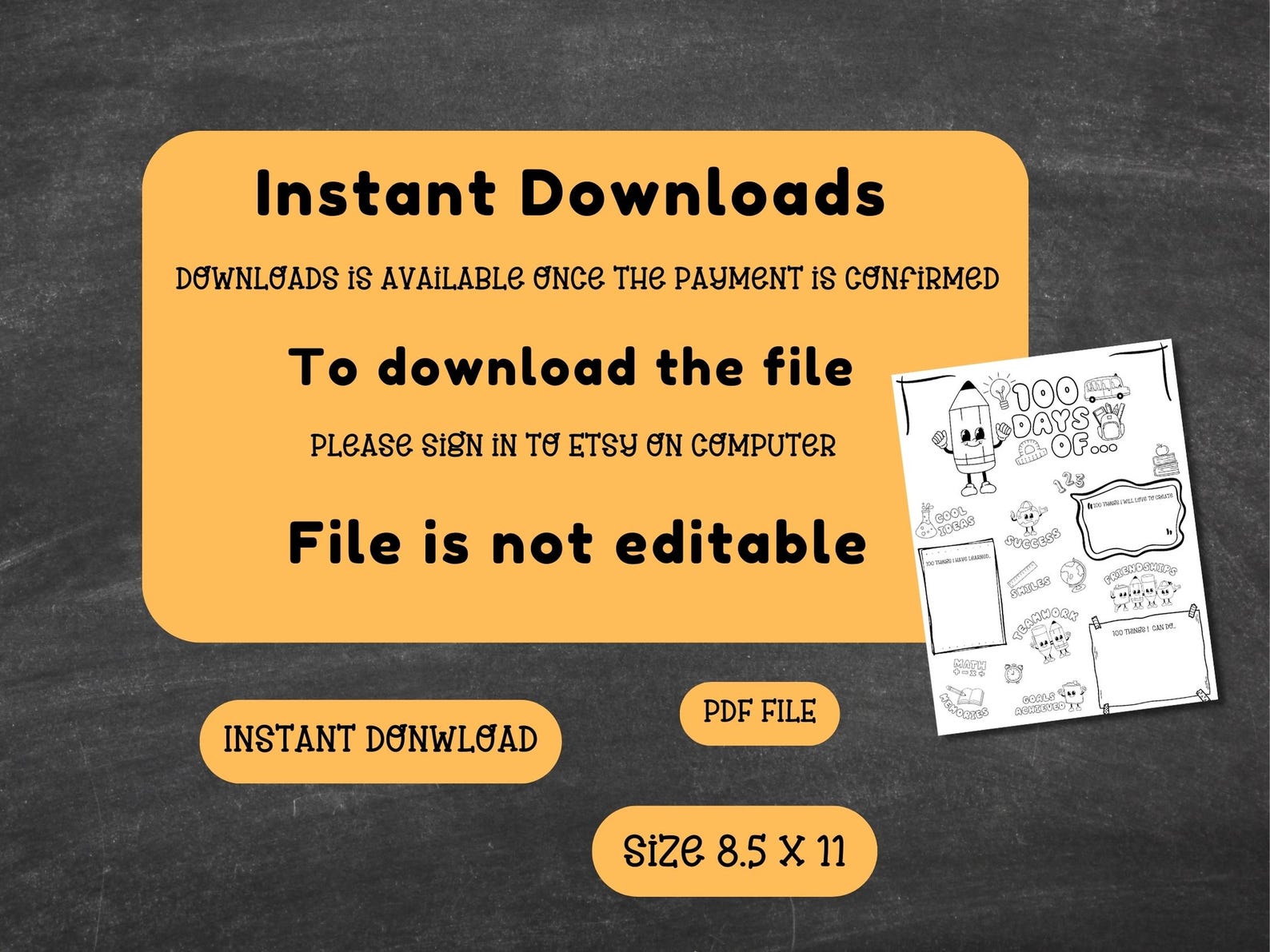 100 DAYS OF SCHOOL - Printable Kids Activity - 100th Day Worksheet - One Hundred Days of School ...