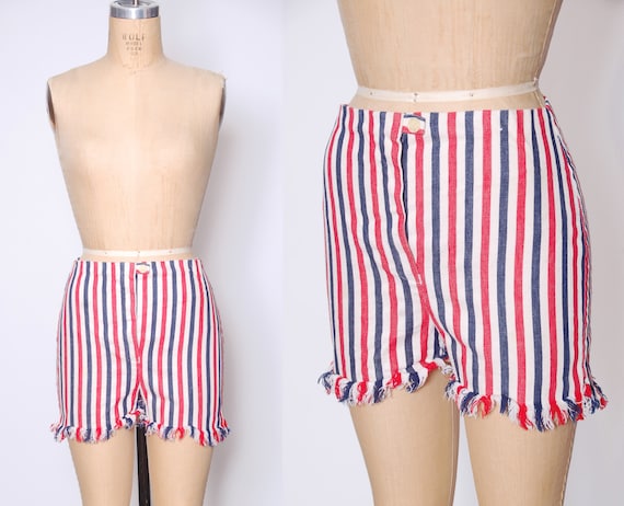 Vintage 60s patriotic shorts / red white and blue