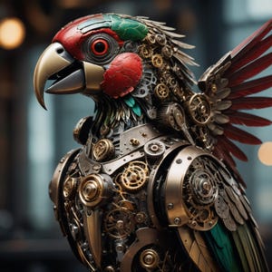 Clockwork Parrot, Steampunk Art, Gear and Cog Decor, Industrial Home Decor, Unique Mechanical Bird Art, Steampunk Digital Download