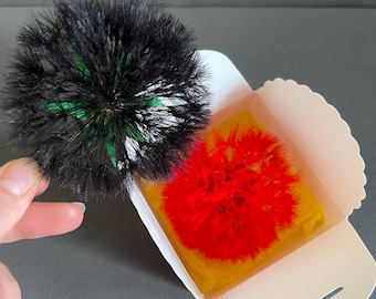Dandelion brooch, Black red dandelion, Dandelion handmade, Dandelion for a gift, Wedding gift, Delicate brooch, Dandelion Flower Brooch,Silk