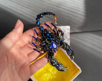 Scorpion Brooch, Beaded Scorpion, Zodiac Jewelry, Brooch Style,  Astrology Jewelry, Scorpio Birthday Gift, Scorpio Jewelry, Gift for her