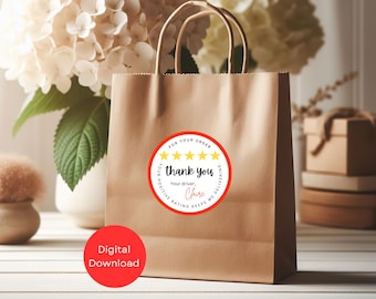 Pegatina de agradecimiento personalizable para repartidores (descarga digital)