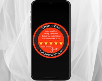 Adesivo personalizável de agradecimento ao entregador (Download digital)