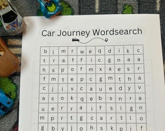 Sopa de letras de viajes para niños / Hoja de actividades imprimible divertida / Juego de viaje por carretera y vacaciones / Descarga instantánea