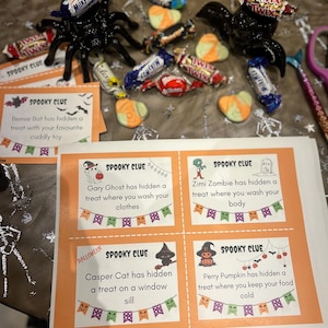Cartões de Caça ao Tesouro de Halloween