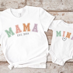 Mama Shirt, Mama and Mini Shirt, Gift for Moms, Customizable T-Shirt, Customizable Gift, Clothing for Women, Mom Shirt