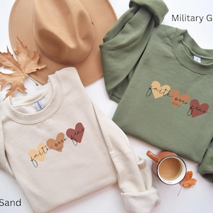 Christian Sweatshirt, Faith, Belief Hoodie, Religious Sweater, Christian Gift, Christian Saying, Love, Autumn, Blessed