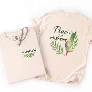 Peace for Palestine Unisex T-shirt, Hoodie, Sweatshirt, Palestine Tee, Both Side Print Shirt, Palestine Apparel, Palestine Supporter Gift