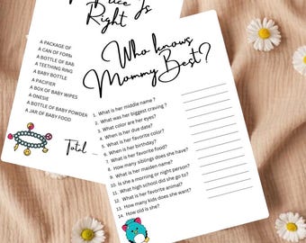 90's Baby Shower Games: Editable Canva Templates (Instant Download)