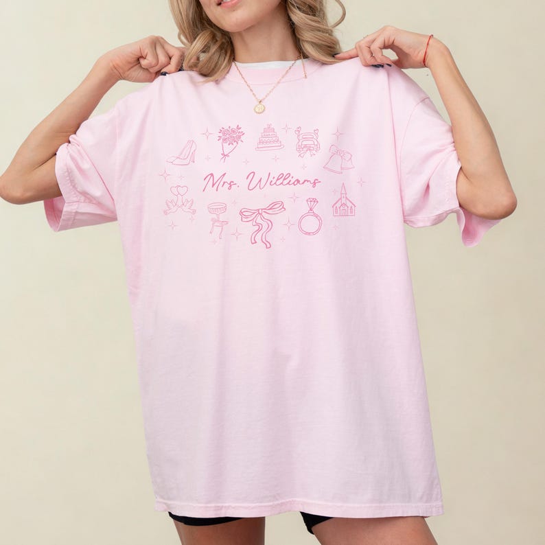 Custom Just Married Shirt With Last Name For Bride Airport Outfit Honeymoon Tee Airplane Mrs T Shirt Personalized Wedding Gift Idea For Wife