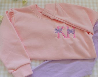 Personalized Girls Crewneck Sweatshirt Custom Embroidered Name Sweatshirt Monogram Toddler Pullover Girls Personalized Gift