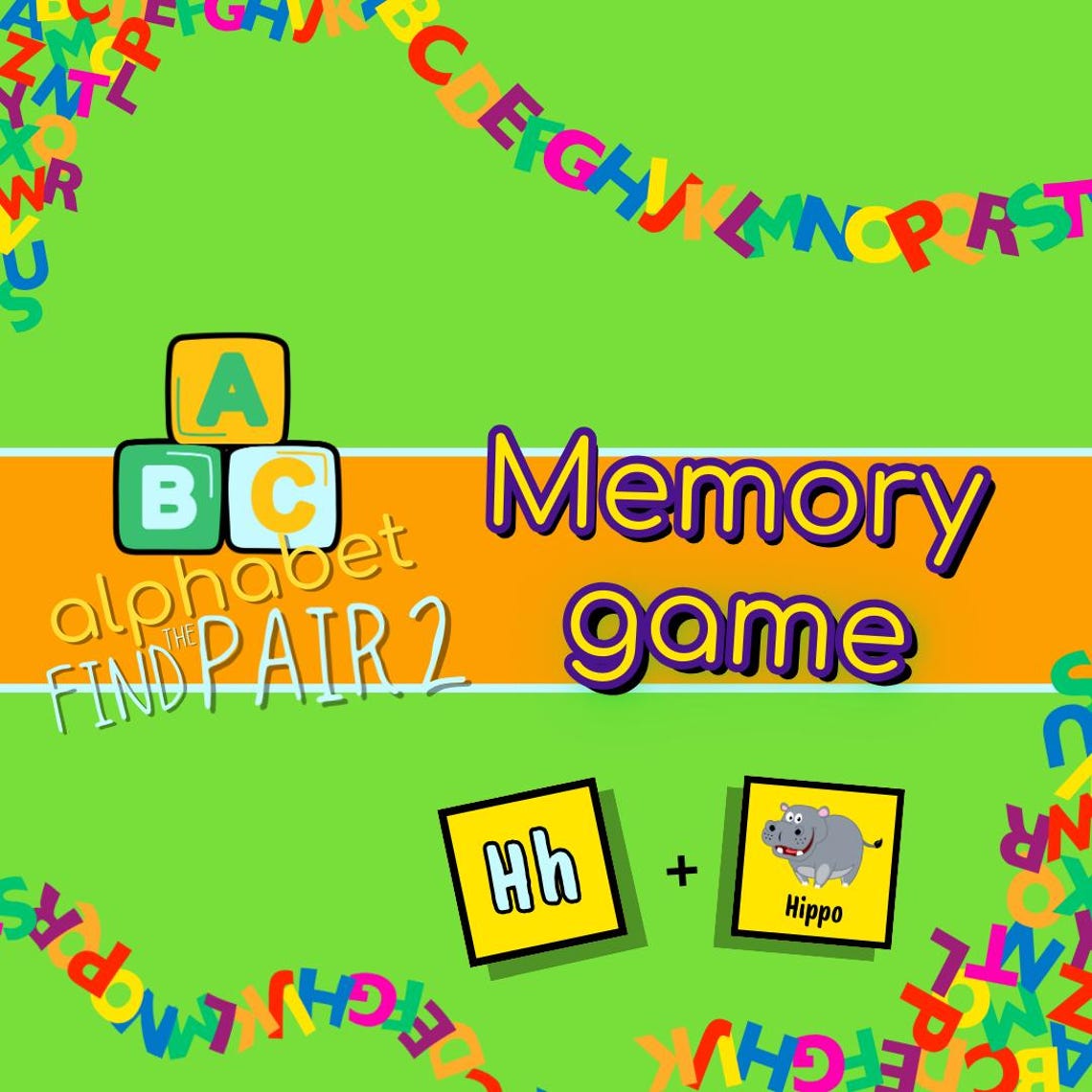 Printable MEMORY GAME for KIDS! - Alphabet - Etsy Australia