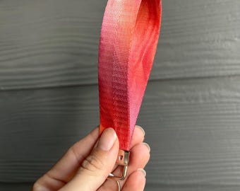 6” Sunset Pink Nylon Wristlet Keychain