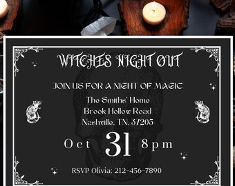 Halloween Party Invitation Template DIY Canva Template Digital Download Spooky Adult Fun Party