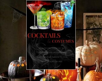 Halloween Party Invitation Template DIY Canva Digital Download Spooky Adult Halloween Canva Template