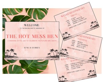 Template Bachelorette Weekend Editable Invitation, Hen Party Invitation, Canva Bridal Trip Invitation