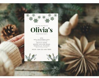Template Canva Editable for Christmas Party Invitation