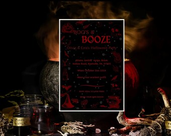 Halloween Party Invite Digital Invite Template for Spooky Party DIY Canva Template
